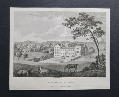 Antiker Druck von 1795 - Royton Hall - Oldham - Manchester - J. Swertner