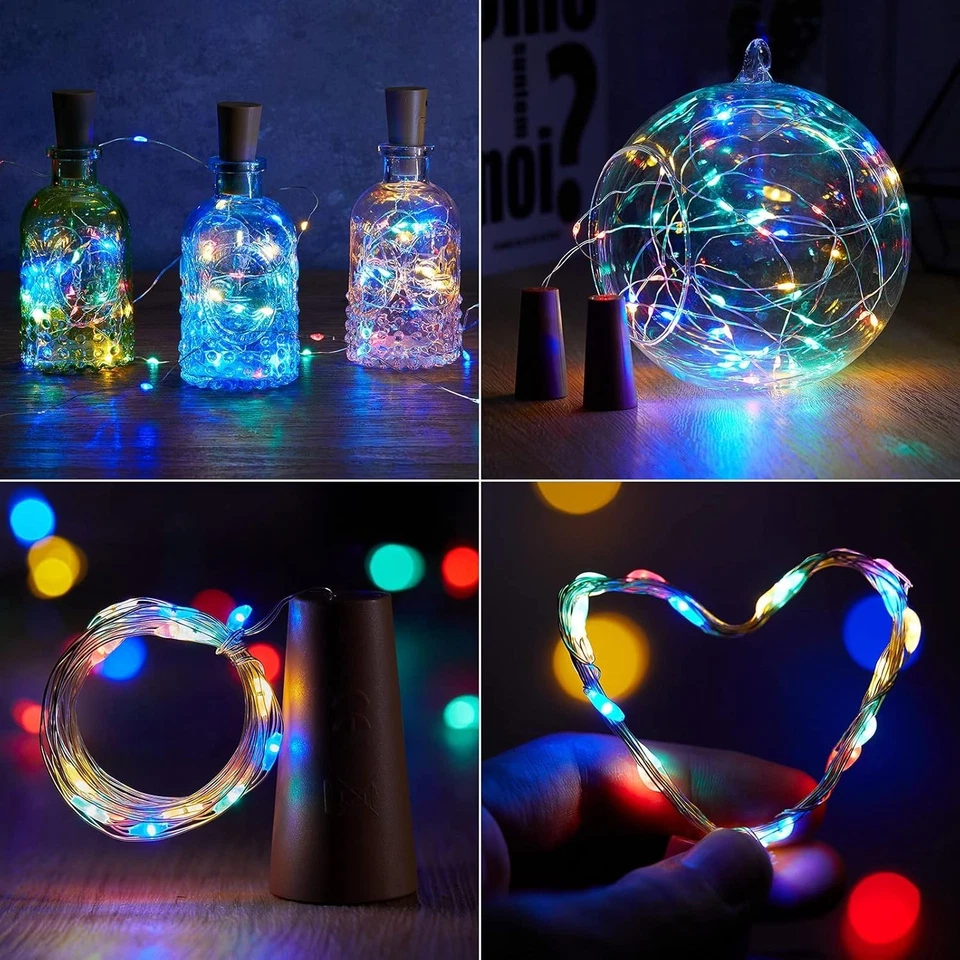 Wine Bottle Lights Cork Fairy String Light Waterproof Battery Operated Christmas - Image 3 of 4