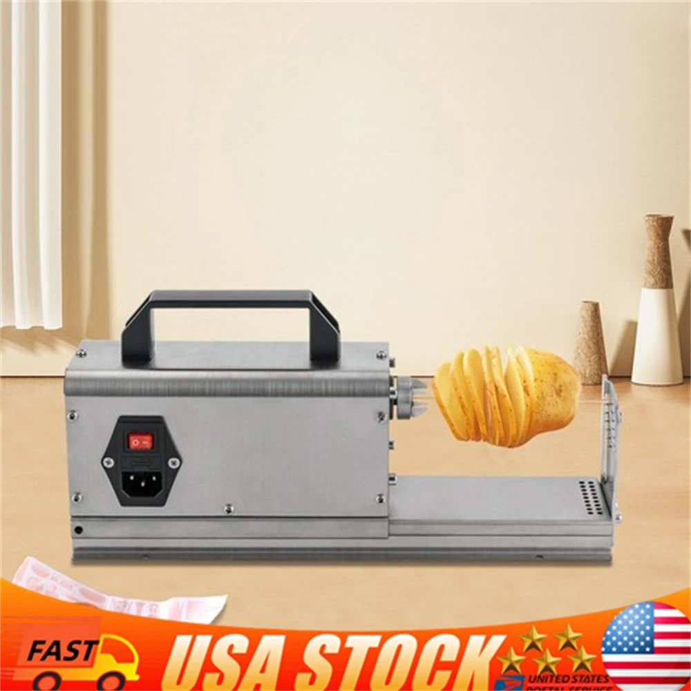 Electric Twisted Spiral Potato Cutter Auto French Fry Twisted Potato Tower 110V