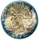 1922 Peace Dollar Gem BU +++ Frosty  Lustrous  Rainbow Color Toned