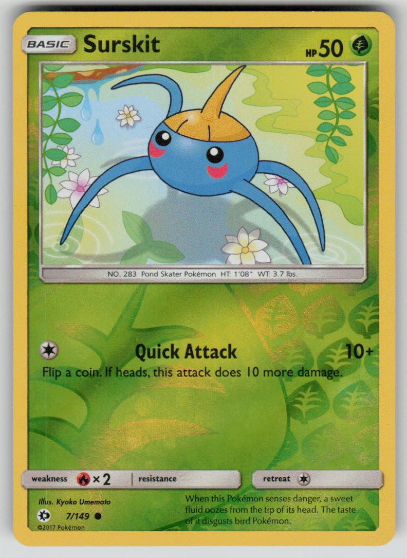 Surskit 7/149 C SM Base Set Pokemon Reverse Holo