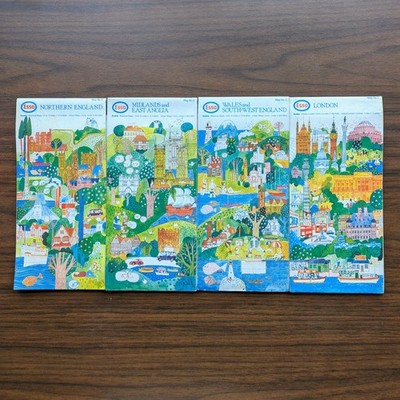 Vintage ESSO England Road Maps   London, Wales, Midlands, Northern England- Set