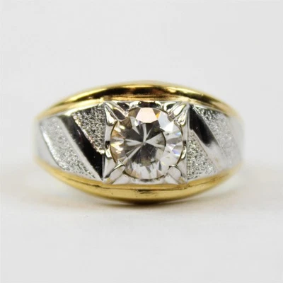 LIND Vintage Ring 14KT HGE Goldfarben Vergoldet Mit Simuliertem Diamant 12.5 - Bild 1 von 4