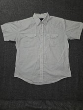 Panhandle Slim Shirt Mens XL Beige Check Western Pearl Snap Short Sleeve Casual