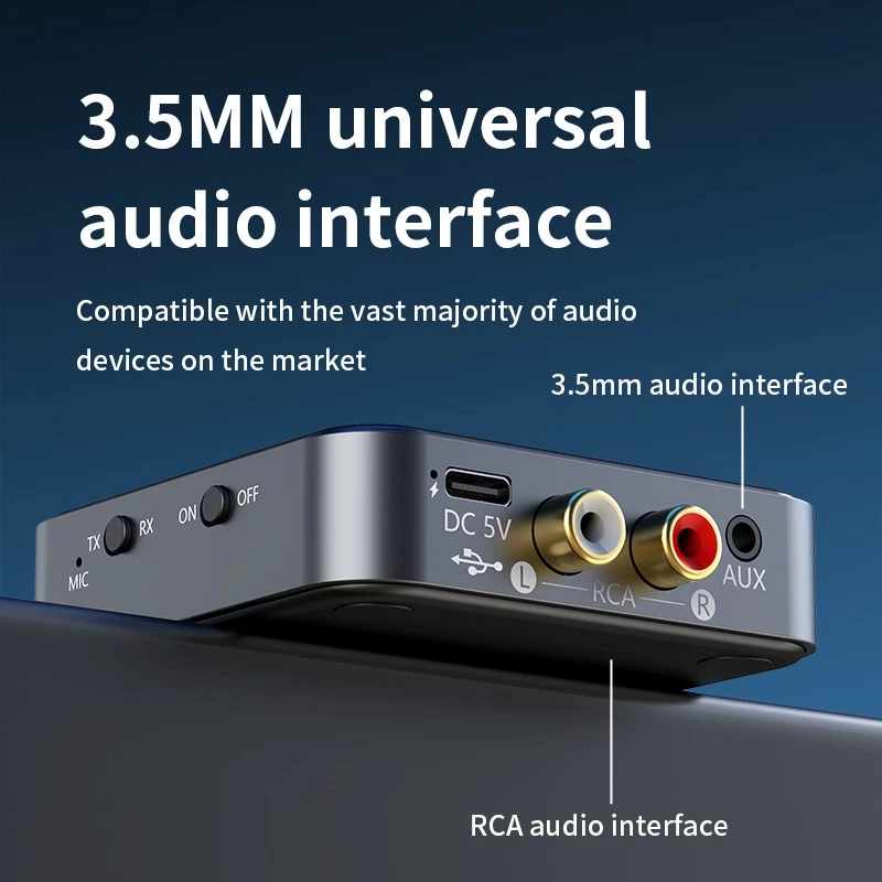 Bluetooth-kompatibler 5.4-Audio-Adapter APTX-Empfänger und -Sender 2-in-1 - Bild 2 von 4