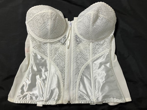 VTG Lady Marlene Bustier Corset 40D Lace and Satin Lingerie Zip and Hook & Eye