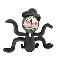 Black Octopus Plush Toy with Hat One Eye Character Soft Stuffed Doll
