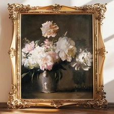 Still Life: Vase of Peonies by Edmund Charles Tarbell (c. 1910s) | Museum Print