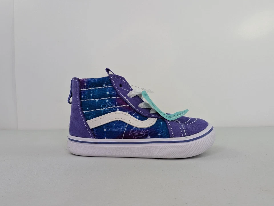 Vans SK8 Alta Cremallera Niños Pequeños Zapatos Niñas Talla 6.5 Zapatos Púrpura Tenis Cómodos Cómodos Foto 4 de 4