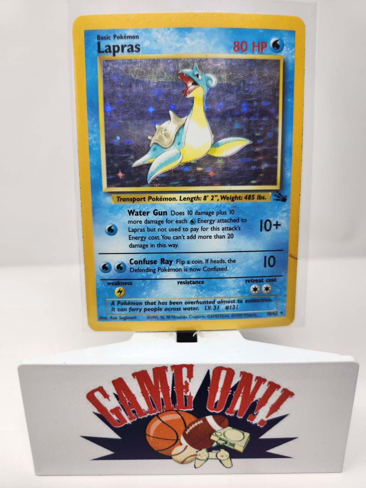 Pokemon Lapras 10/62 Holo Rare Fossil Unlimited HP