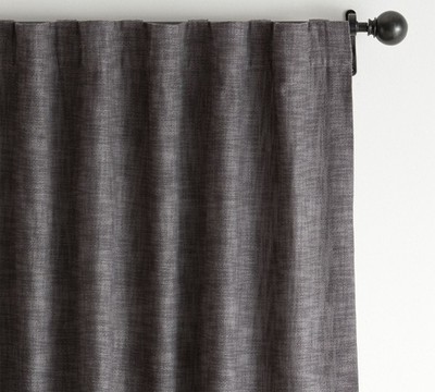 set/2 Pottery Barn Seaton Textured curtain drape panels, 50 x 84'' charcoal gray
