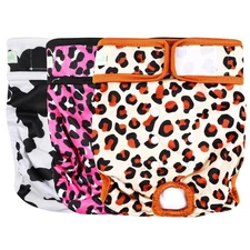 wegreeco Washable Reusable Premium Female Dog  Cheetah Print Medium