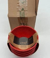 NEW Evo Sustainable Goods 4-pcs Bowl Red Round Dinnerware Set 10oz Modern