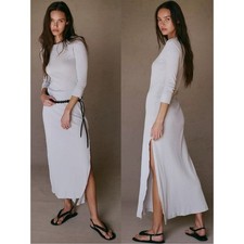 Free People Vance Maxi Dress Oyster Neutral Natural Size Medium Minimalist NWT