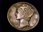 1929-D  Mercury Dime, a Very Good Grade Coin
