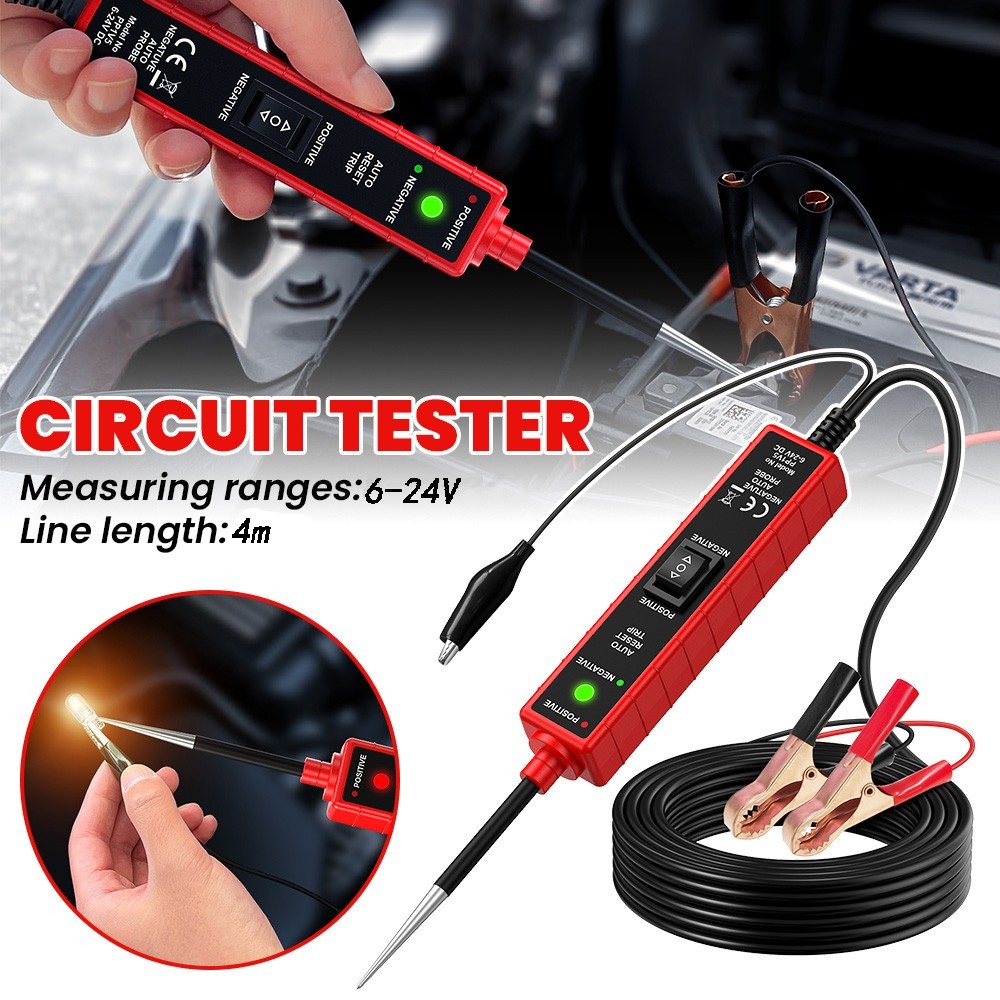 Automotive Power Probe 6-24V Digital Circuit Tester LCD Car Diagnostic Tool