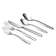 Riesa Flatware Set for 6, 30-Piece Silverware Set, 18/10 Stainless Steel Cutl...