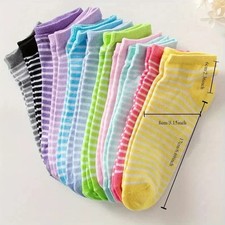 Luxury 10piece  Women's Polyester  Socks  Everyday Use,Summer Vibrent Colores.