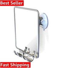 Shatterproof Fogless Shower Mirror - Adjustable Suction Cup for Ultimate Clarity