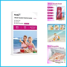 Koala 8.5x14 High Glossy Inkjet Photo Paper - 100 Sheets for Stunning Prints