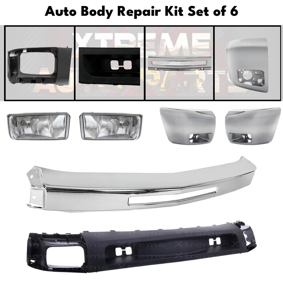 Front Bumper Chrome & Fog Lights Kit For 2007-2013 Chevrolet Silverado 1500 Foto 2 de 4