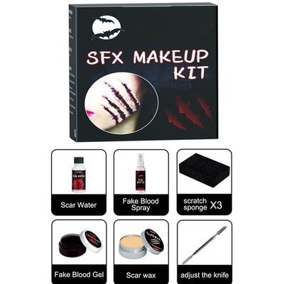 Unisex Special Effects Makeup With Adjust Knife And Sponge Halloween Makeup Kit