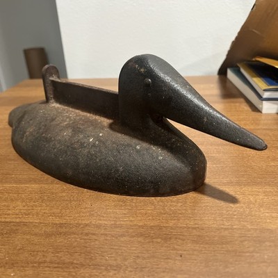Antique Cast Iron Loon Duck Boot Scraper Primitive Victorian Hubley Era Vintage