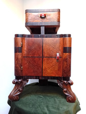 comodino art decò restaurato liberty macassar bachelite  treppiedi Bologna.