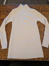 Womens Ribbed Turtleneck Sweater With V Design XS To S