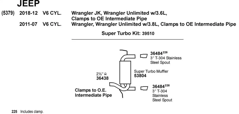 Dynomax Exhaust Muffler - Fits 2017-2007 Jeep Wrangler; 2018 Jeep Wrangler JK Dy Foto 3 de 4