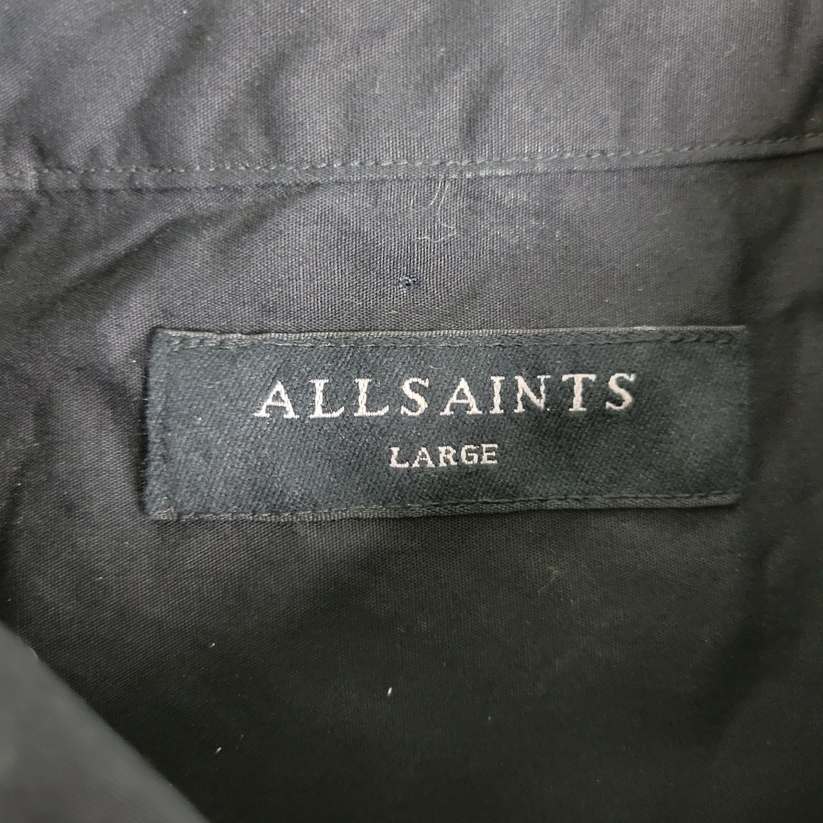 All Saints Mens Large Solid Black Button Down Sho… - image 4