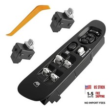 Driver Side Master Control Window Switch  2 Pcs Passengers Side  Black Bezel