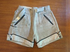 Vintage Authentic German Leather Ledersohen Women's Shorts.  Grey size S