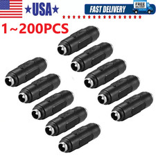 200 DC Coupler Female to Female 5.5mm 2.1mm Barrel Jack Power Connector Plug LOT