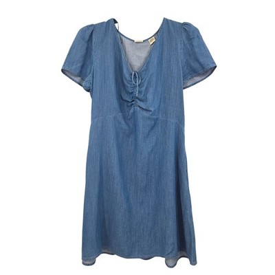 Levi's Women's Delray Short Sleeve Mini Dress Blue Large