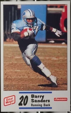 1990 Oscar Meyer Football Barry Sanders #6 VG