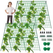 48x48 Inch Garden Cucumber Trellis A-Frame Climbing Plant Grow Support Stand