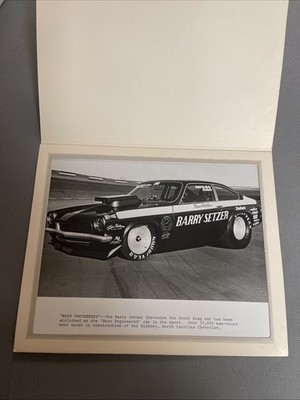 Original 1970s Barry Setzer Bruce Walker Drag Racing Promotional Photo In Folder