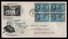 #996 3c Indiana Territory-Block of 4, Art Craft FDC **ANY 5=FREE SHIPPING**