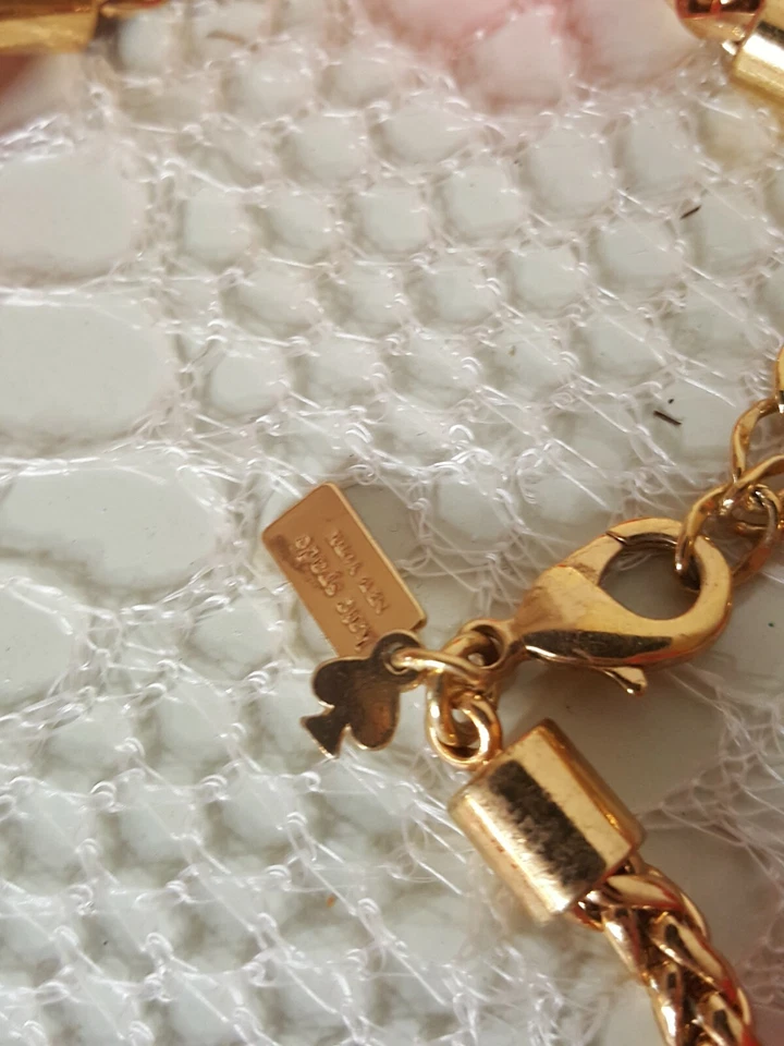 Kate Spade New York Faceted Coral and Gold Bead Necklace 30" - Image 4 of 4