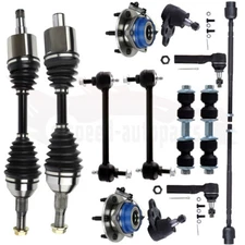 14X Front Tie Rod End Sway Bar + Wheel Hub Bearing CV Axle Shaft For Buick Regal
