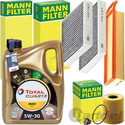 MANN INSPEKTIONSPAKET+TOTAL 5W-30 ÖL passend für CITROËN C3 2 PEUGEOT 207 208