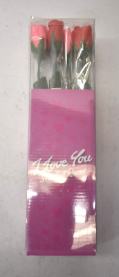 Lot of 12 I Love You Scented Roses Red/Pink Faux Artificial Flowers Kye Oto
