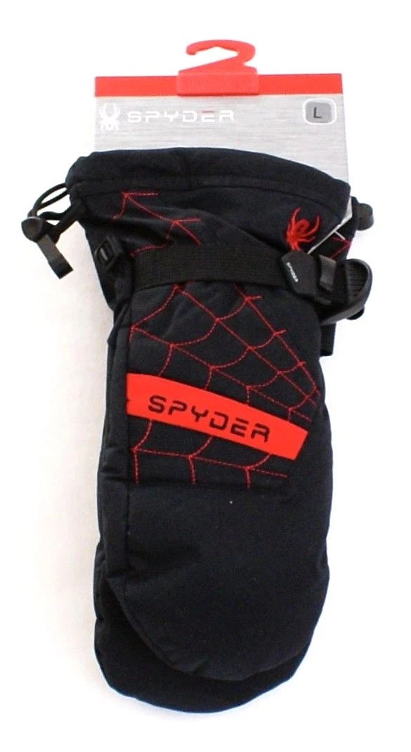 Spyder Overweb Black & Red Ski Mitten Youth Boy's NWT