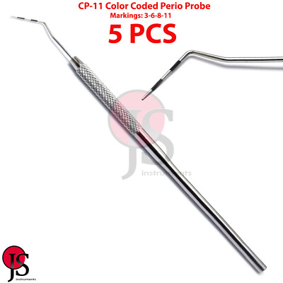 Periodontal Tooth Pocket Depth Perio Probe 3-6-8-11mm Dentist Diagnostic Scaler