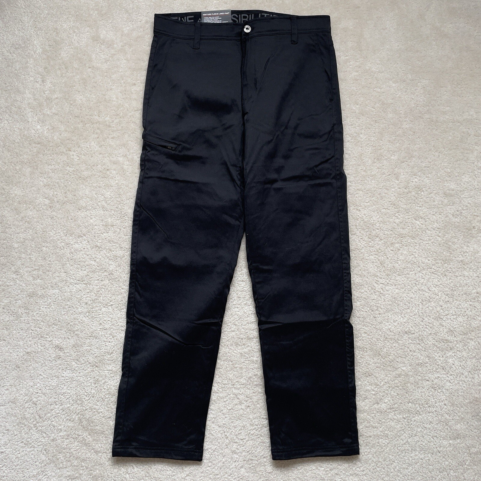 Gerry Mens Venture Fleece Lined Pants Black 32x32 (Run Short) NWT