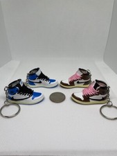 KEYCHAINS 3D Sneaker Nike Jordan 1 Travis Scott OG Mocha x Fragment 2 Pairs