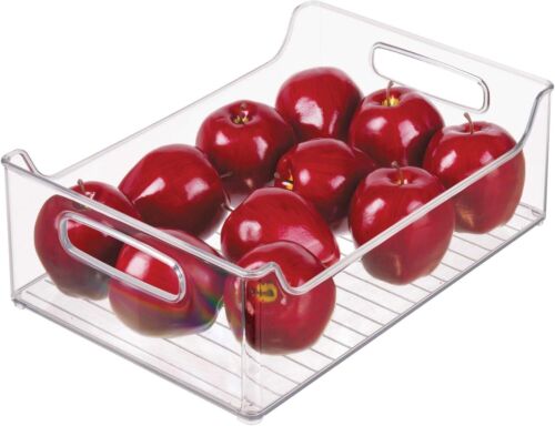 Freezer Beverage Storage Container Plastic Refrigerator Fruit Organizer Basket