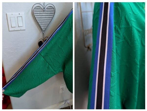 Moletom novo com etiquetas 2x $198 Kelly Green IC coleção letra textura fita especial - Imagem 4 de 4