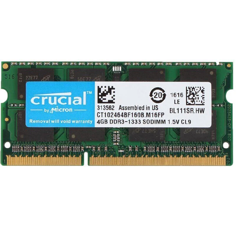 Crucial 8GB KIT 2X 4GB DDR3 1333MHz PC3 10600S Laptop 204Pin SODIMM Memory RAM - Image 2 of 4